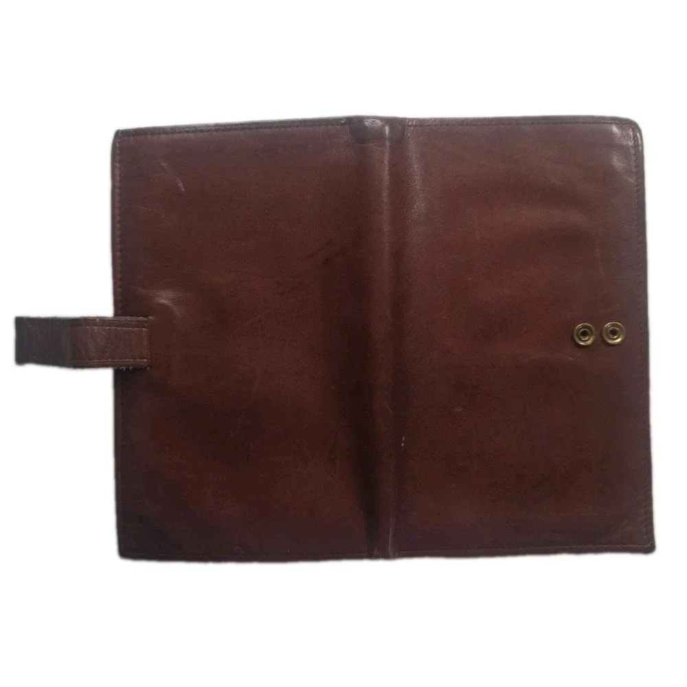 Vintage 1960s Brown Glove Cowhide Travel Wallet Passport Document Organizer